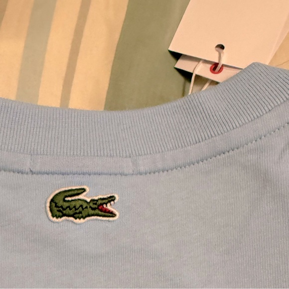 LACOSTE Unisex Loose Fit Large Crocodile Organic Cotton T-shirt-Size M-NWT - Picture 8 of 11